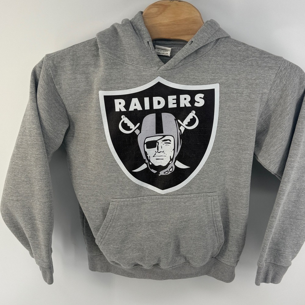 PRO. M3-T Las Vegas Raiders Graphic Hoodie Gray Mens Small NFL Football Pullover